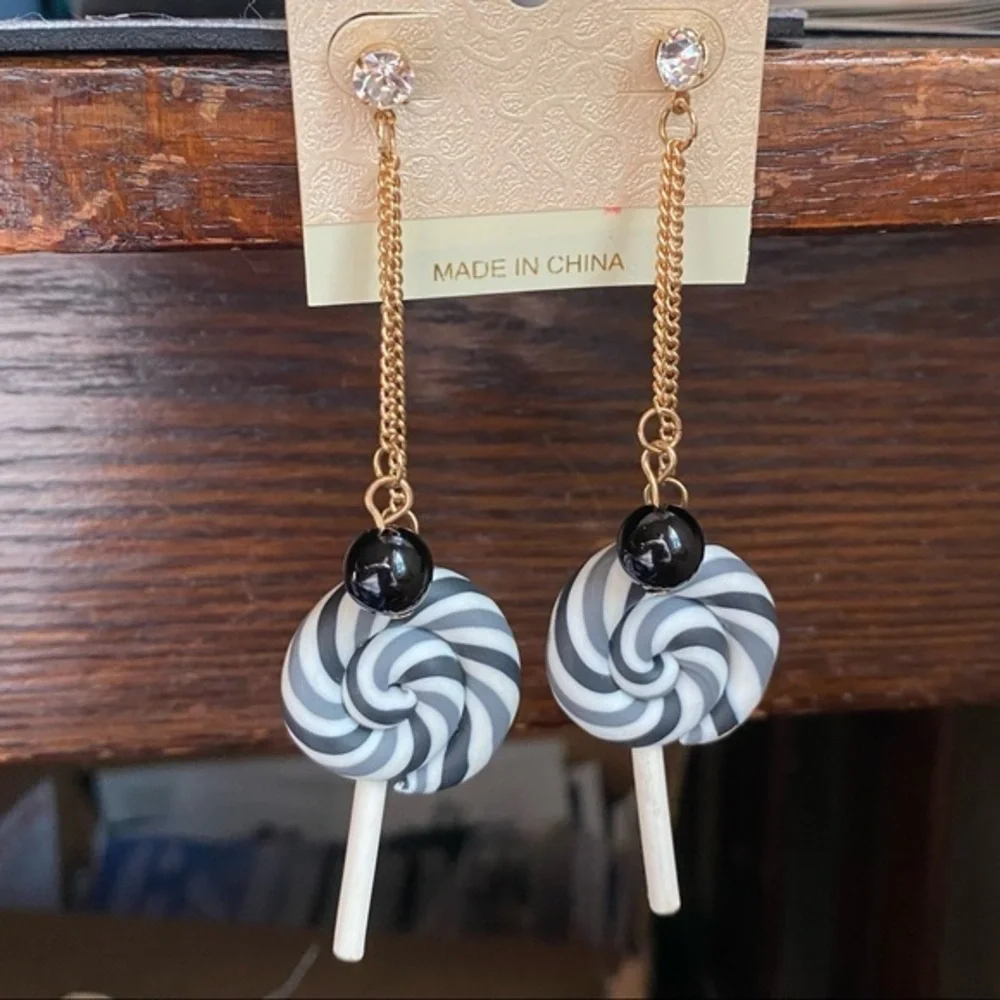NWT Licorice Lollipop Earrings